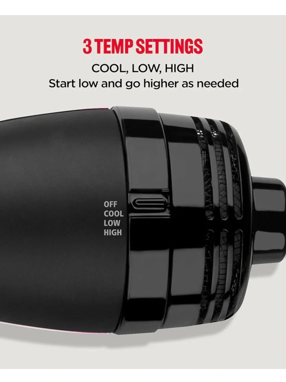 Revlon Black and Pink Hot Air Round Brush Styler - Salon Blowout Brush